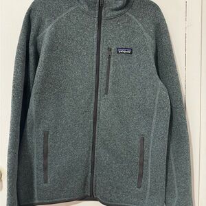 Patagonia Black and Green Fleece Jacket